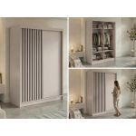 Szafa przesuwna LUMOS 150 cm - kaszmir, z lamelami czarnymi