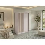 Szafa przesuwna LUMOS 150 cm - kaszmir, z lamelami dąb aristan