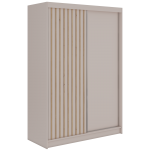 Szafa przesuwna LUMOS 150 cm - kaszmir, z lamelami dąb aristan