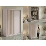 Szafa przesuwna LUMOS 150 cm - kaszmir, z lamelami dąb aristan