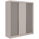 Szafa przesuwna LUMOS 180 cm - kaszmir, z lamelami czarnymi + 2 szuflady