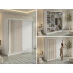 Szafa przesuwna LUMOS 200 - biały, z lamelami dąb aristan