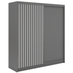 Szafa przesuwna LUMOS 200 - szary, z lamelami białymi