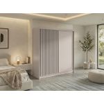 Szafa przesuwna LUMOS 200 - kaszmir, z lamelami czarnymi