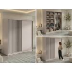 Szafa przesuwna LUMOS 200 - kaszmir, z lamelami czarnymi