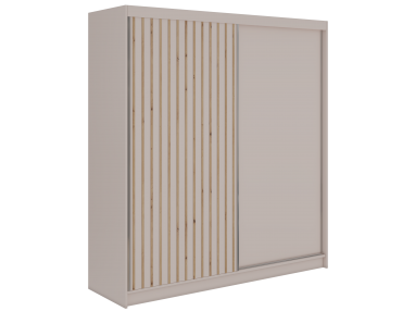 Szafa przesuwna LUMOS 200 - kaszmir, z lamelami dąb aristan