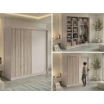 Szafa przesuwna LUMOS 200 - kaszmir, z lamelami dąb aristan