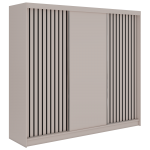 Szafa przesuwna LUMOS 240 cm - kaszmir, z lamelami czarnymi