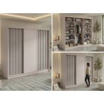 Szafa przesuwna LUMOS 240 cm - kaszmir, z lamelami czarnymi