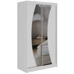 Szafa przesuwna VERONA 120 cm - biały z lustrem