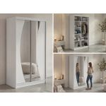Szafa przesuwna VERONA 120 cm - biały z lustrem