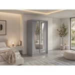 Szafa przesuwna VERONA 120 cm - szary z lustrem