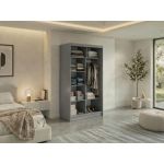 Szafa przesuwna VERONA 120 cm - szary z lustrem