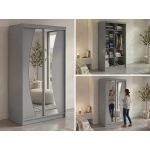 Szafa przesuwna VERONA 120 cm - szary z lustrem