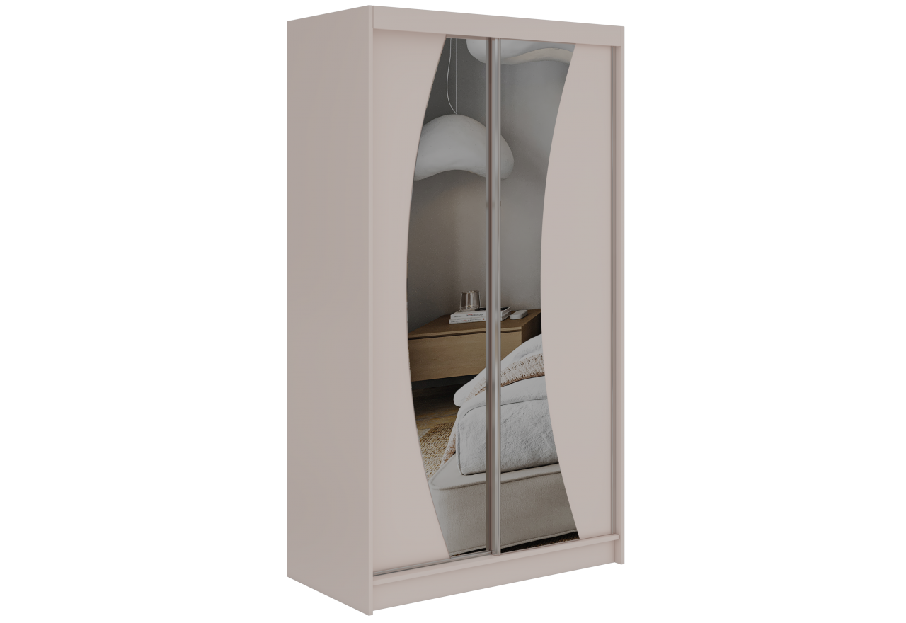 Szafa przesuwna VERONA 120 cm - kaszmir z lustrem
