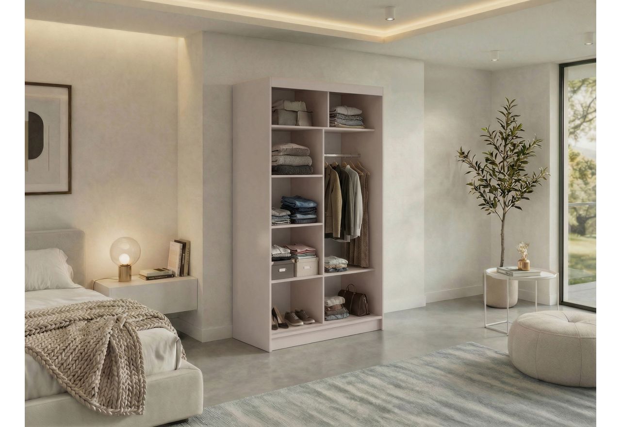Szafa przesuwna VERONA 120 cm - kaszmir z lustrem