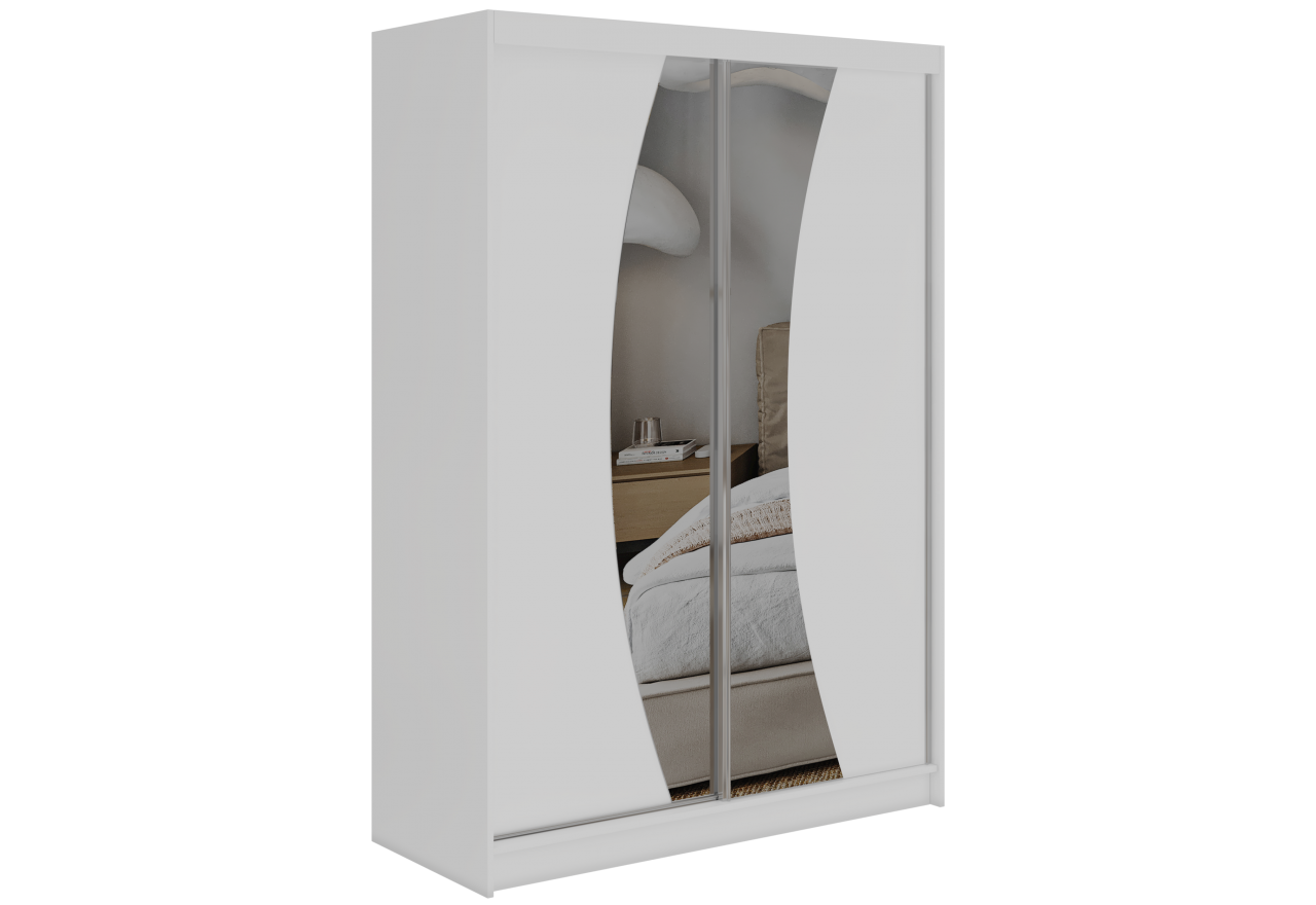 Szafa przesuwna VERONA 150 cm - biały z lustrem