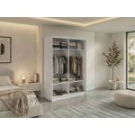 Szafa przesuwna VERONA 150 cm - biały z lustrem