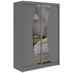 Szafa przesuwna VERONA 150 cm - szary z lustrem