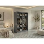 Szafa przesuwna VERONA 150 cm - szary z lustrem