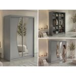 Szafa przesuwna VERONA 150 cm - szary z lustrem