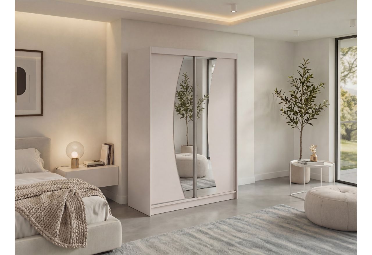 Szafa przesuwna VERONA 150 cm - kaszmir z lustrem