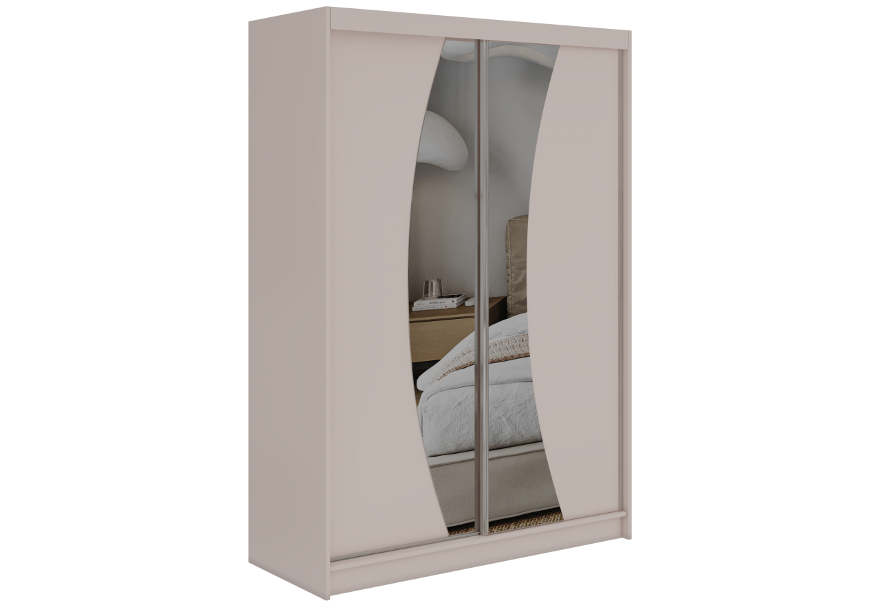 Szafa przesuwna VERONA 150 cm - kaszmir z lustrem