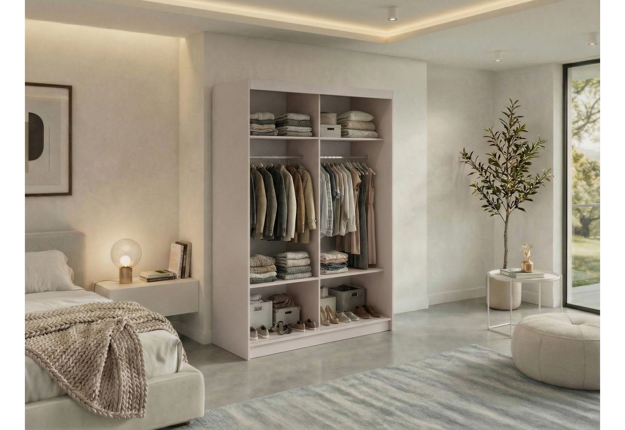 Szafa przesuwna VERONA 150 cm - kaszmir z lustrem