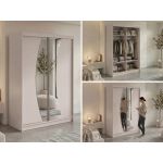 Szafa przesuwna VERONA 150 cm - kaszmir z lustrem