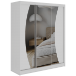 Szafa przesuwna VERONA 180 cm - biały z lustrem + 2 szuflady