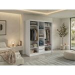 Szafa przesuwna VERONA 180 cm - biały z lustrem + 2 szuflady