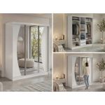 Szafa przesuwna VERONA 180 cm - biały z lustrem + 2 szuflady