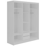 Szafa przesuwna VERONA 180 cm - biały z lustrem + 2 szuflady