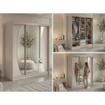 Szafa przesuwna VERONA 180 cm - kaszmir z lustrem + 2 szuflady