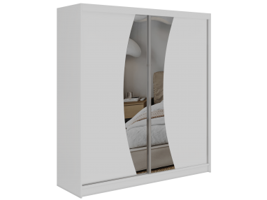 Szafa przesuwna VERONA 200 - biały z lustrem