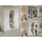 Szafa przesuwna VERONA 200 - biały z lustrem