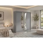 Szafa przesuwna VERONA 200 - szary z lustrem