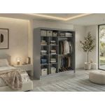 Szafa przesuwna VERONA 200 - szary z lustrem