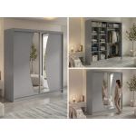 Szafa przesuwna VERONA 200 - szary z lustrem