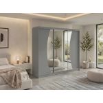 Szafa przesuwna VERONA 240 cm - szary z lustrem