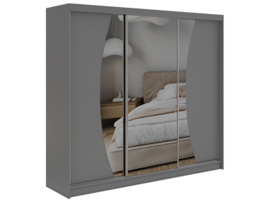 Szafa przesuwna VERONA 240 - szary z lustrem