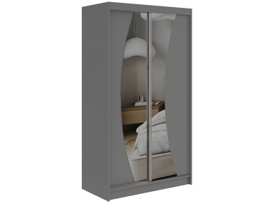 Szafa przesuwna VERONA 120 - szary z lustrem + 2 szuflady