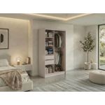 Szafa przesuwna VERONA 120 cm - kaszmir z lustrem + 2 szuflady