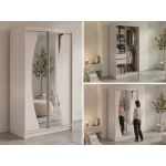 Szafa przesuwna VERONA 120 cm - kaszmir z lustrem + 2 szuflady