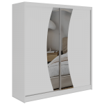 Szafa przesuwna VERONA 200 - biały z lustrem + 4 szuflady