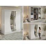 Szafa przesuwna VERONA 200 - biały z lustrem + 4 szuflady