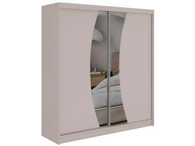 Szafa przesuwna VERONA 200 - kaszmir z lustrem + 4 szuflady