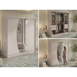 Szafa przesuwna VERONA 200 - kaszmir z lustrem + 4 szuflady