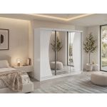 Szafa przesuwna VERONA 240 cm - biały z lustrem + 4 szuflady