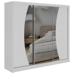 Szafa przesuwna VERONA 240 cm - biały z lustrem + 4 szuflady